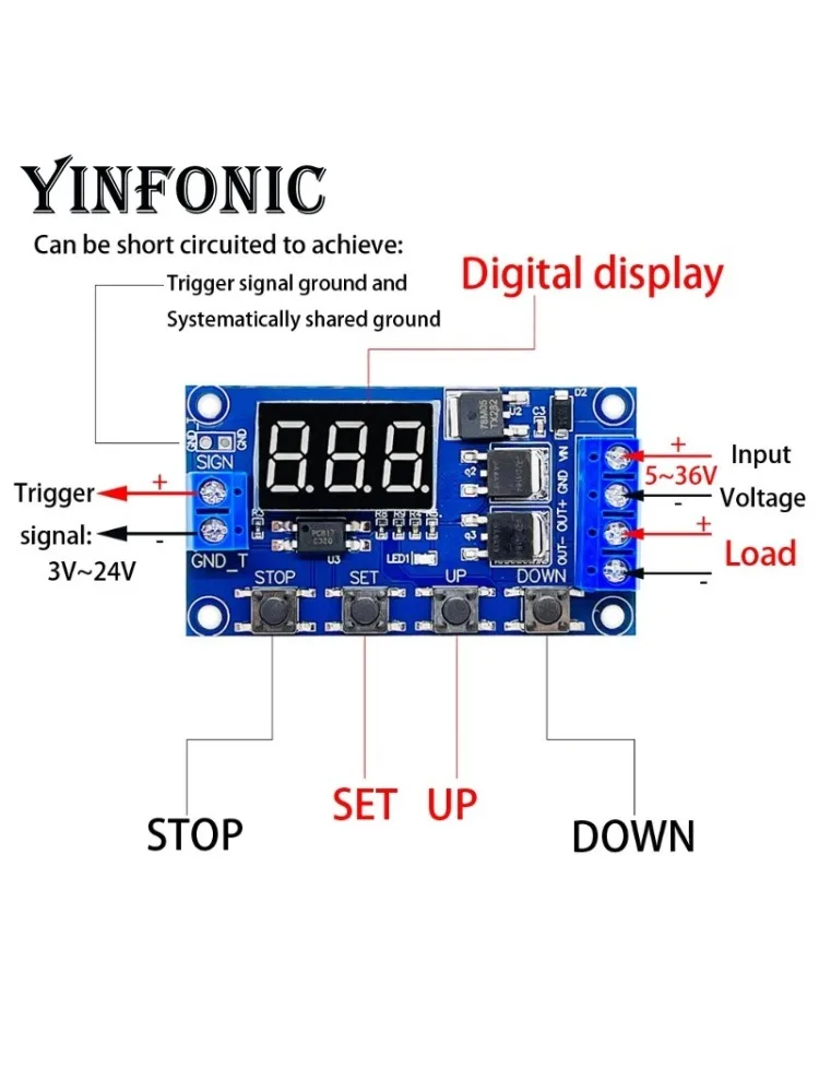 AliExpress ELECYINGFO Digital Time Delay Relay LED Display DC 6-30V Automation Cycle Timer Control Switch Adjustable Timing Relay Time Delay Switch