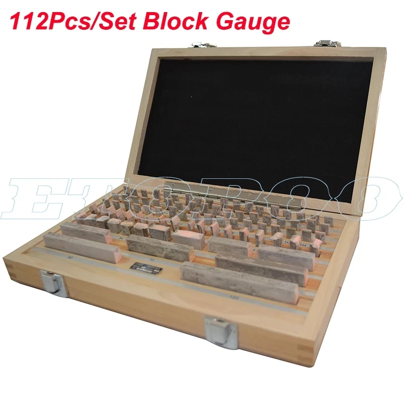 ETOPOO 112Pcs/Set 0 grade Block Gauge Caliper Inspection Block Gauge Measuring Tools Gage block gauge