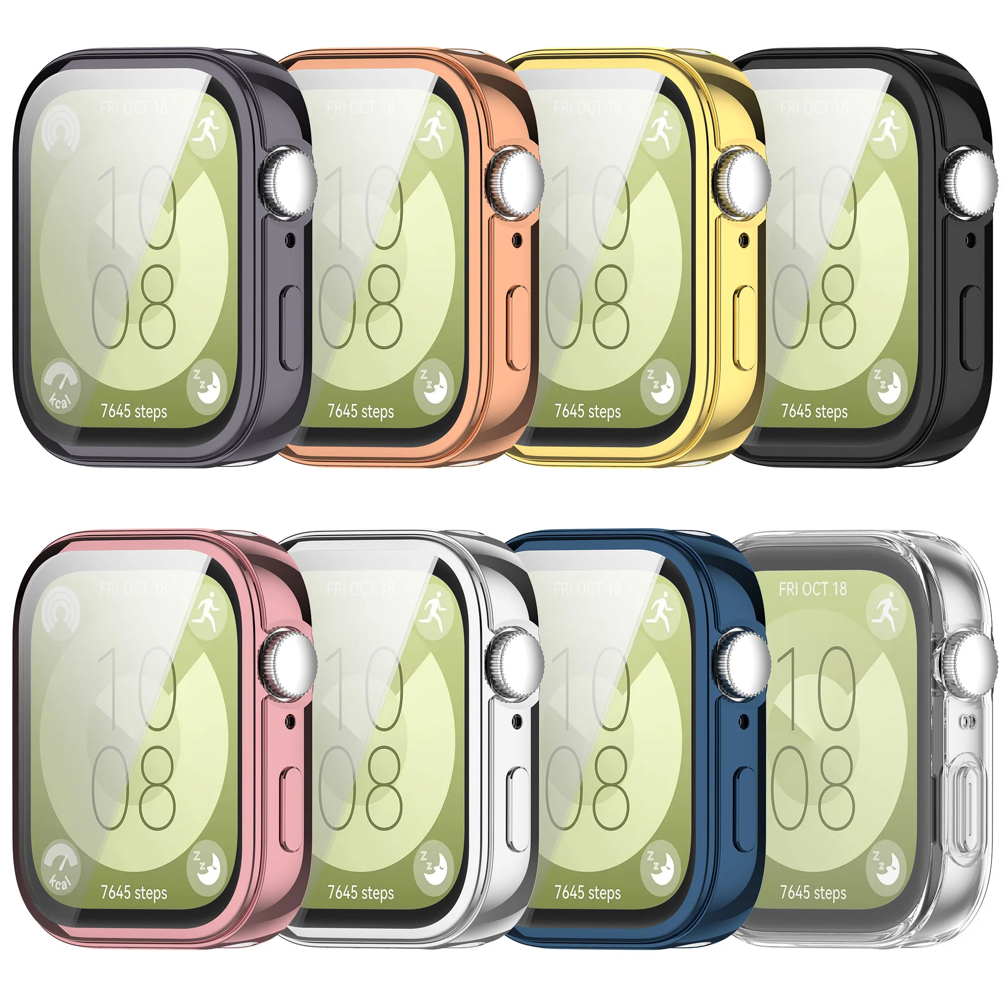 حافظة + حزام لساعة Huawei Watch Fit 3 ملحقات حزام حزام TPU ناعمة كاملة الشاشة إطار حماية ممتص للصدمات #4