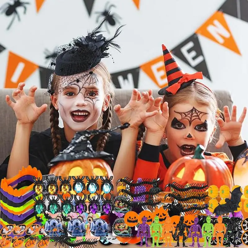 Halloween Party Favors 205 Pieces Halloween Tiny Toys Funny Halloween Party Prize Halloween Party Bags Silicone Halloween Treat