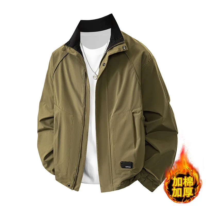 Men's Youth Thickened Velvet Collar Classic Fashion Simple Jacket 2025 New Men's Coat