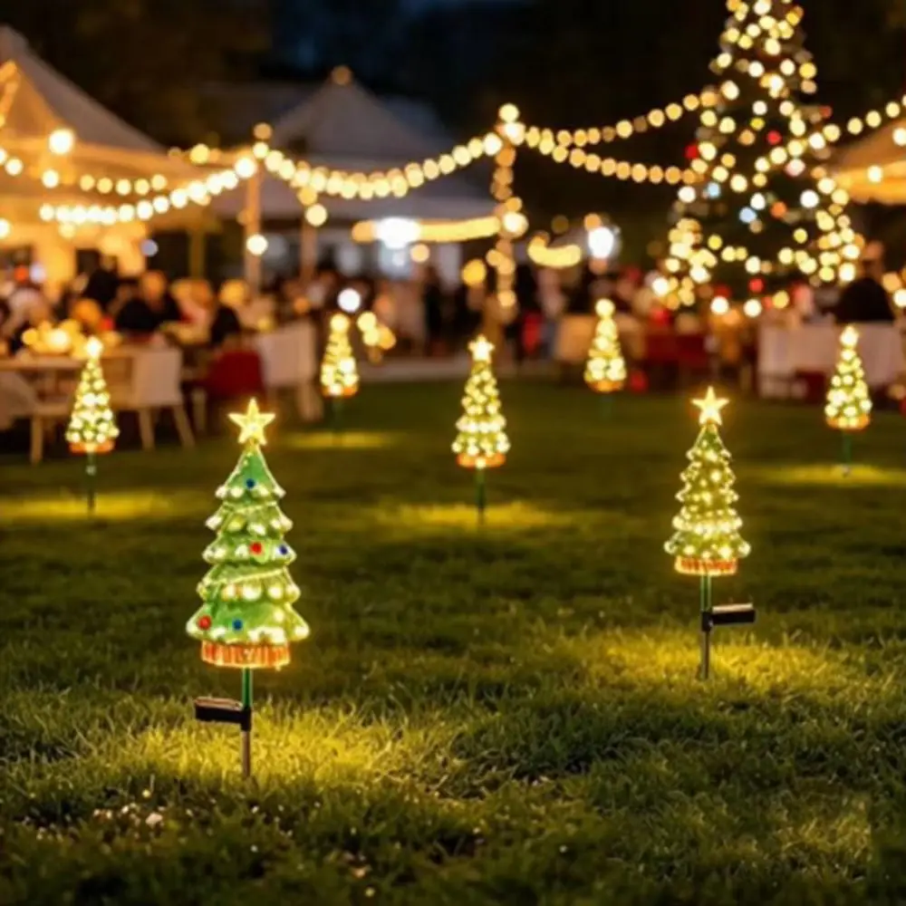 Waterproof Solar Christmas Tree Lights Weatherproof Energy Efficient Solar Powered Lights Dusk To Dawn Solar Powered