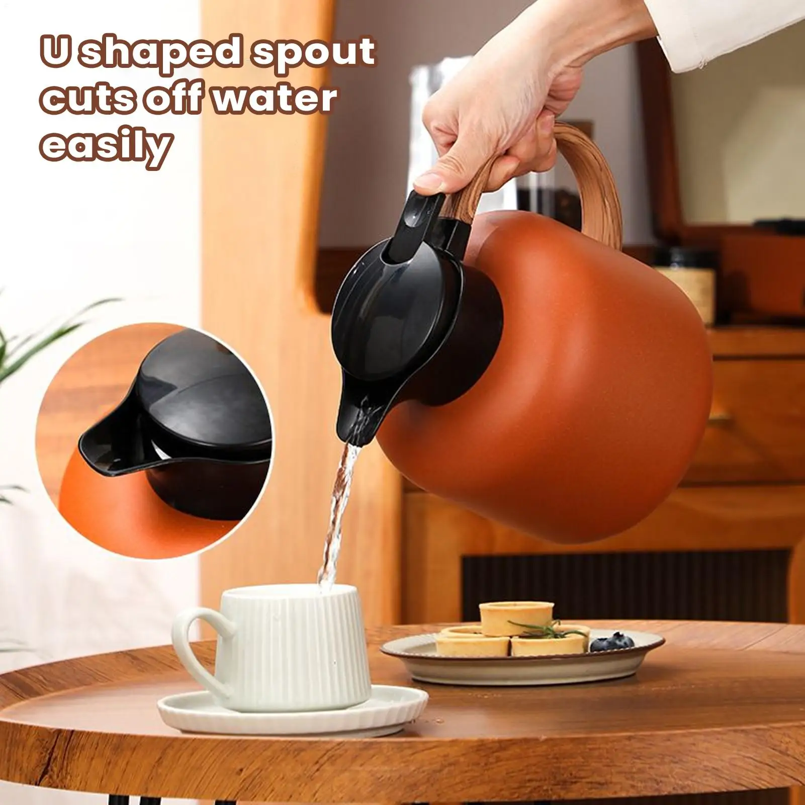 

Water Carafe Insulated Anti-Slip Handle Stainless Steel Water Carafe Tea Pot For Hot Cold Beverage Juice Tea Home Office