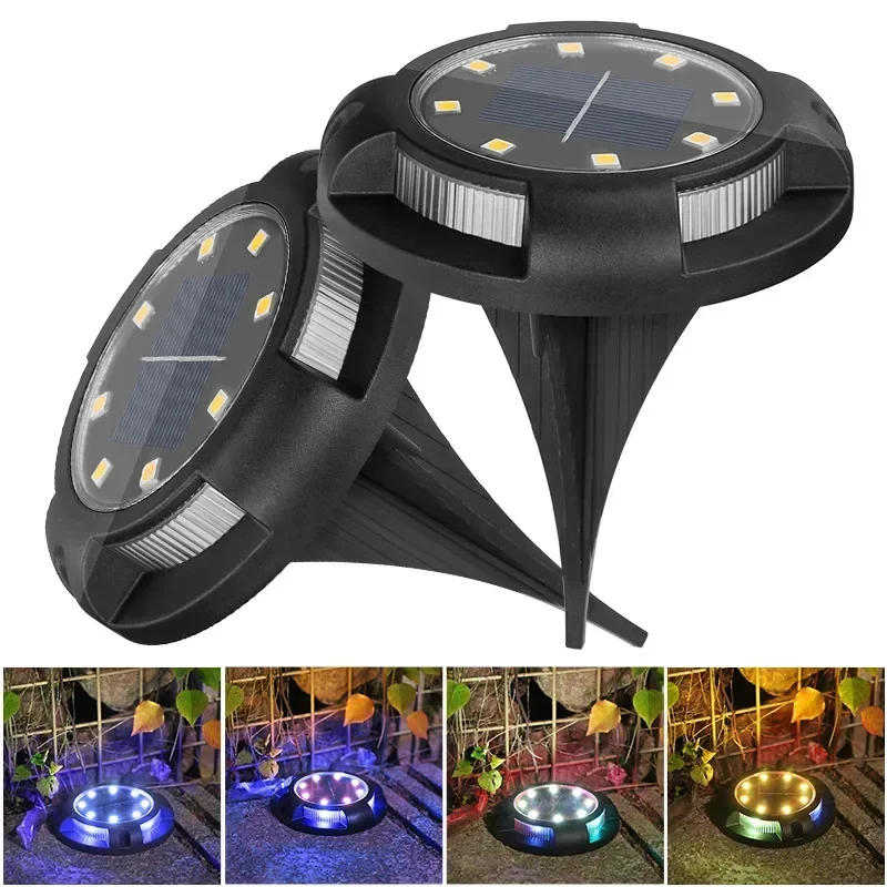 

12LED Solar Power Disk Light Outdoor Garden Solar Underground Light Deck Light Spotlight Buried Solar Led Lamp Garden Decor