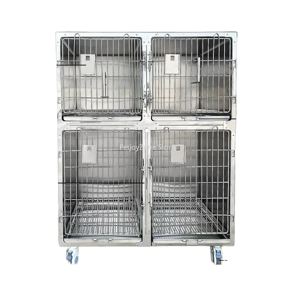 

Stainless Steel Dog Veterinary Cage Crate With Solid Pattern For Animal Clinic Inpatient Use-Durable & Secure