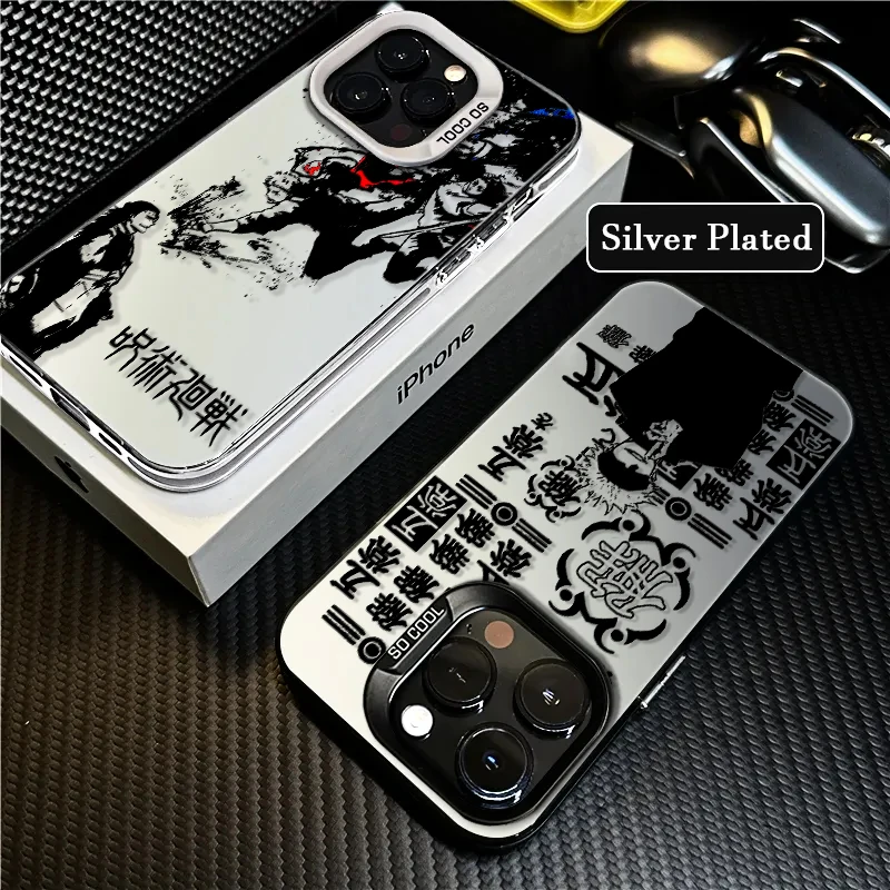 Jujutsu Kaisen Handsome For iPhone Apple 15 14 13 12 11 XS XR X 8 7 Pro Max Plus Colorful Silver Shockproof Phone Case TPU