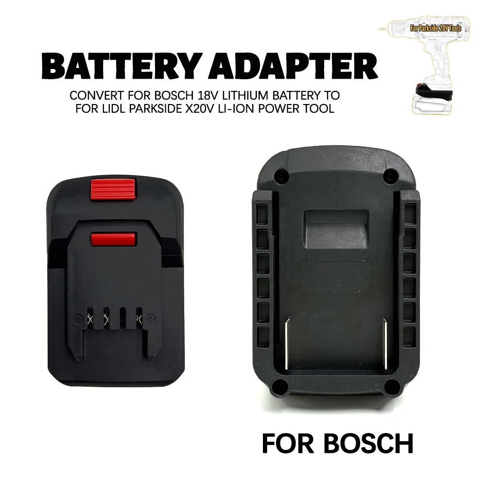 Battery Adapter. Used for Bosch 18V Lithium-ion Batteries to Replace Lidl Parkside X20V Lithium-ion Power Tool