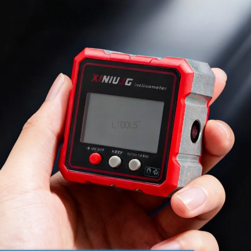 

High-precision Mini Digital Inclinometer Rechargeable Four-sided Magnetic Protractor 360° Angle Gauge Level Laser Portable Tools