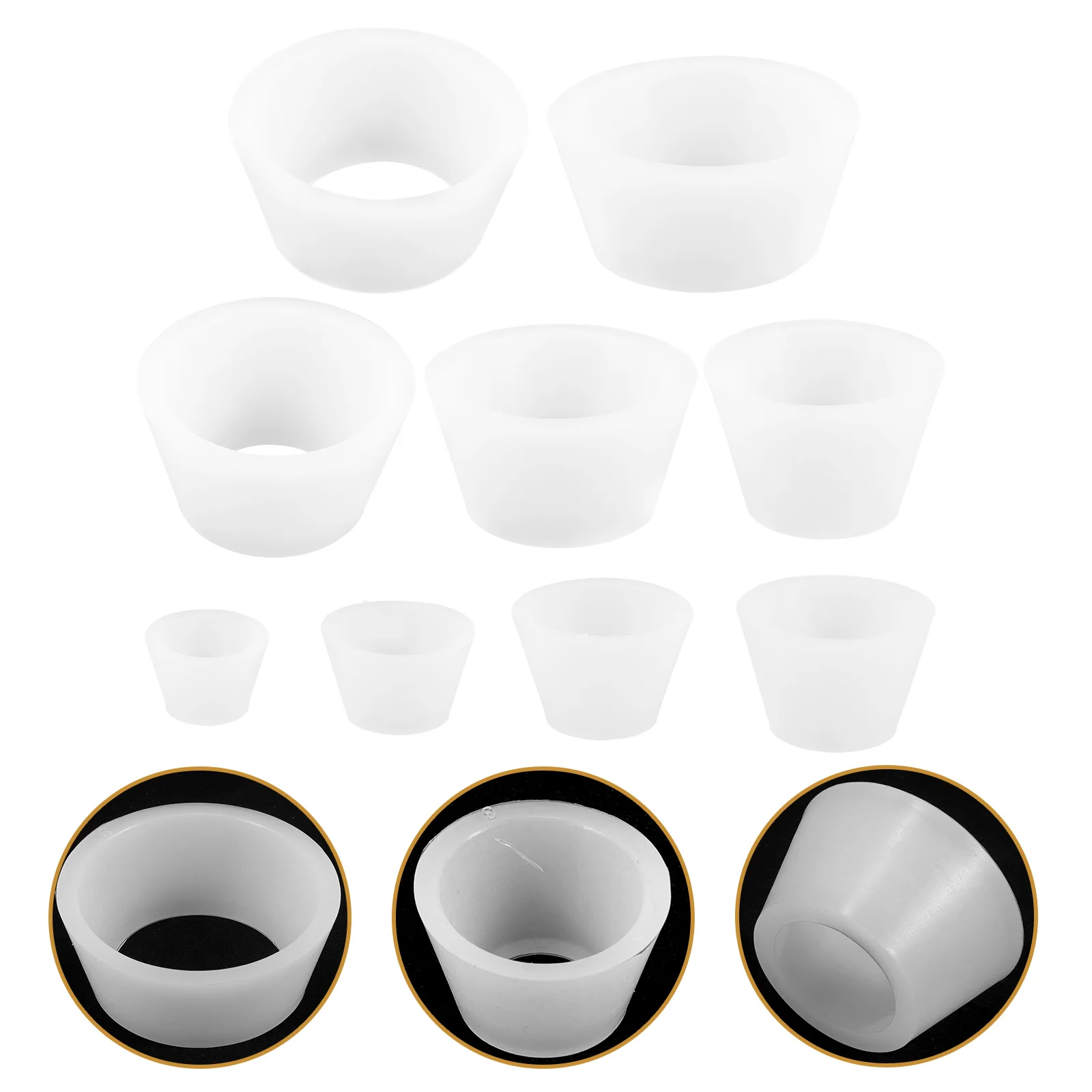 

9 Pcs Silicone Sealing Ring Funnel Filter Attachment Tapered Collar Flask Adapter Filtering Suction Bottle Cones