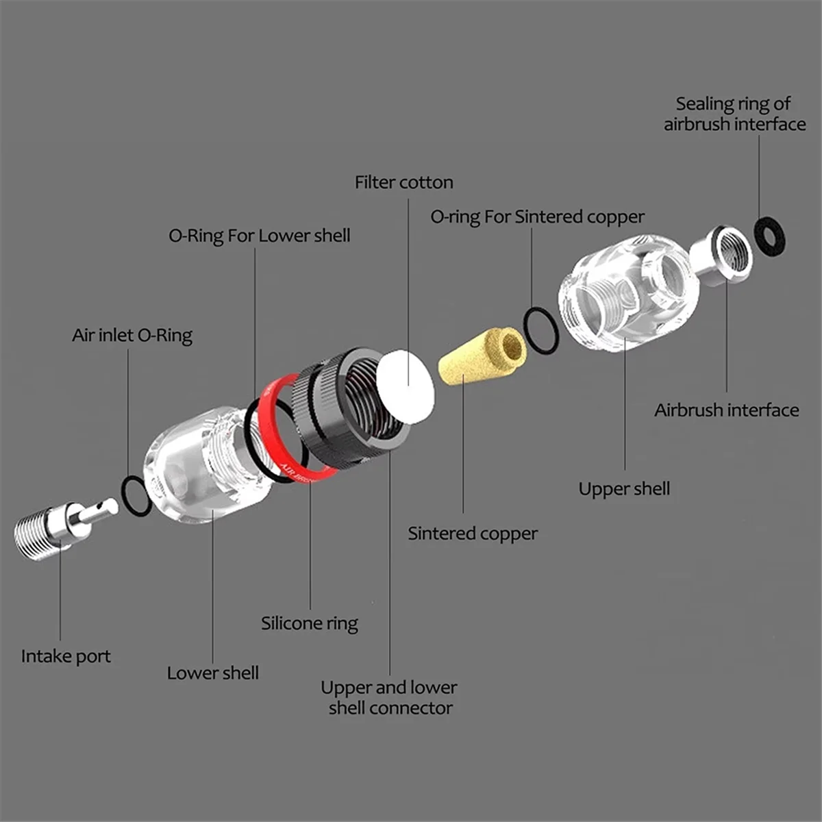 

Professional Mini Airbrush Air Filter in-Line Water Separator Water-Trap Filter for Air Compressor G1/8 Connector