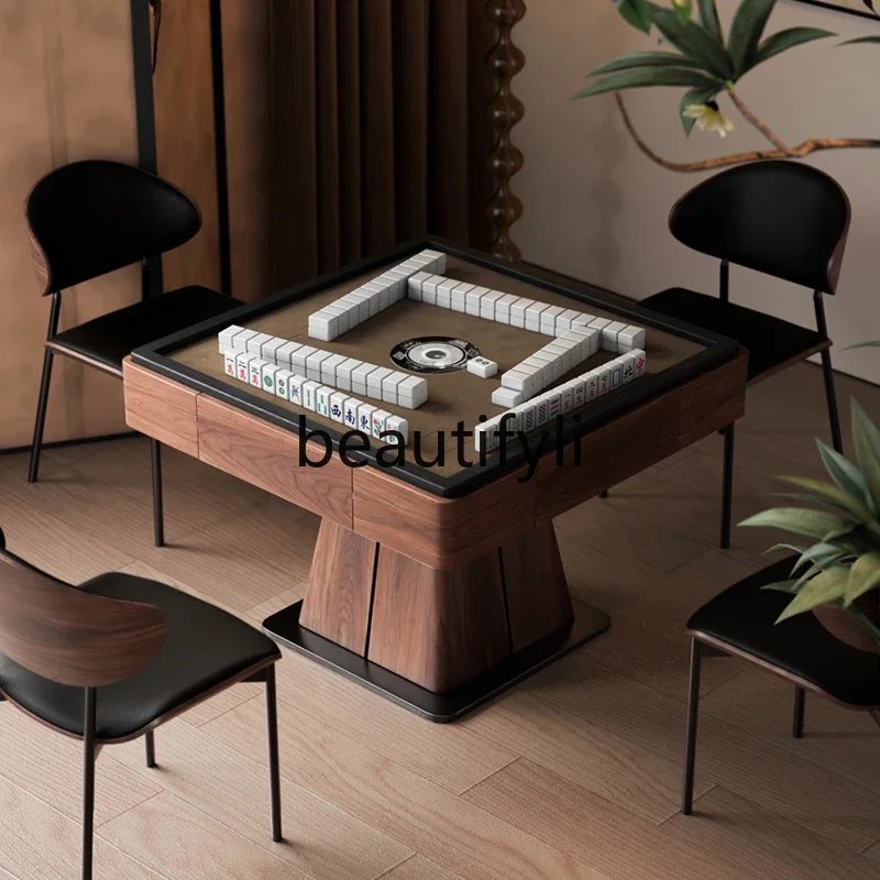 Solid wood lifting mahjong table new Chinese high-end household coffee table multi-function