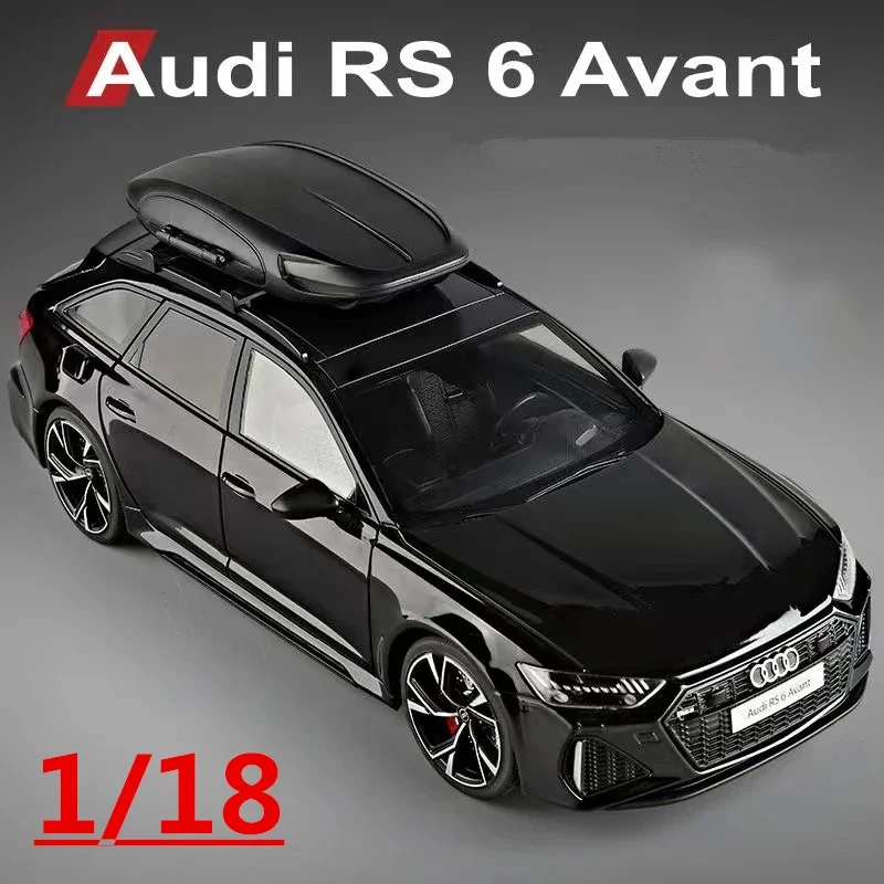 Audi RS6 Avant Station Wagon Alloy Car Model, Diecasts Metal, Luz de Som de Simulação, Brinquedos Infantis Presente, 1:18