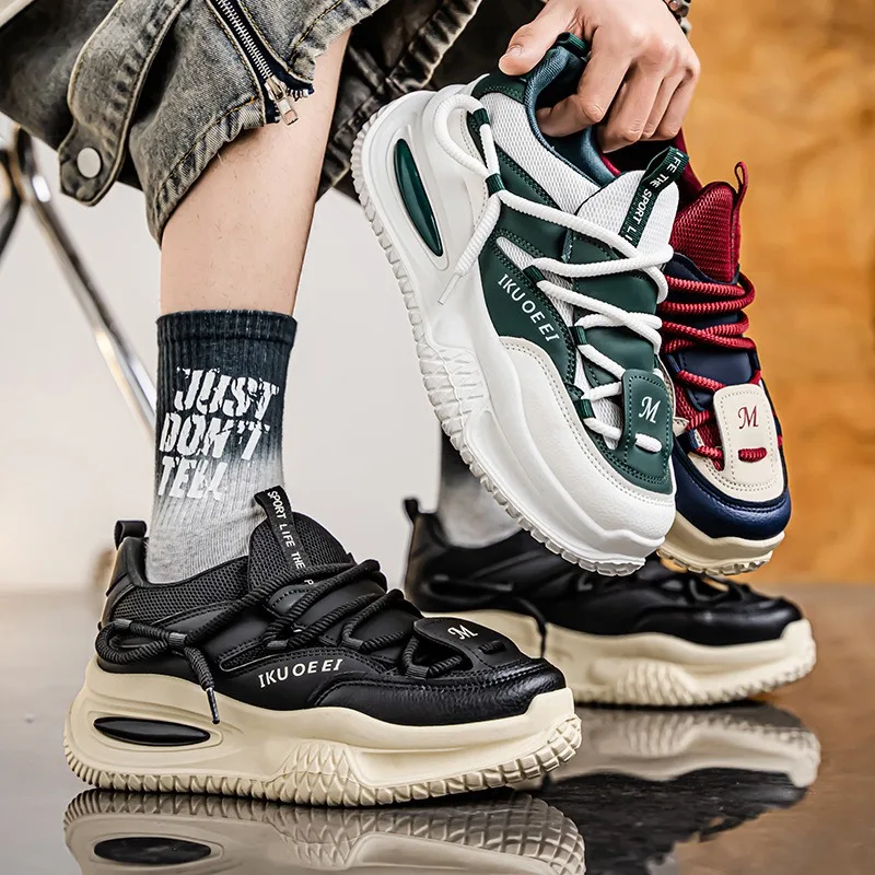 

Men's Shoes Fashion Sports Shoes Casual Versatile Thick-soled Heightening Breathable Running Trendy Mens Shoes Zapatillas Hombre