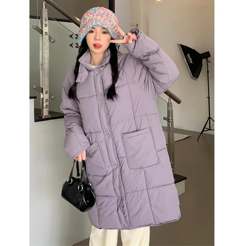 

Purple Down Jacket Women Coat Streetwear Fashion American Y2K Style Duck Down Feather Female 2023 NEW Winter Black Short Outwear