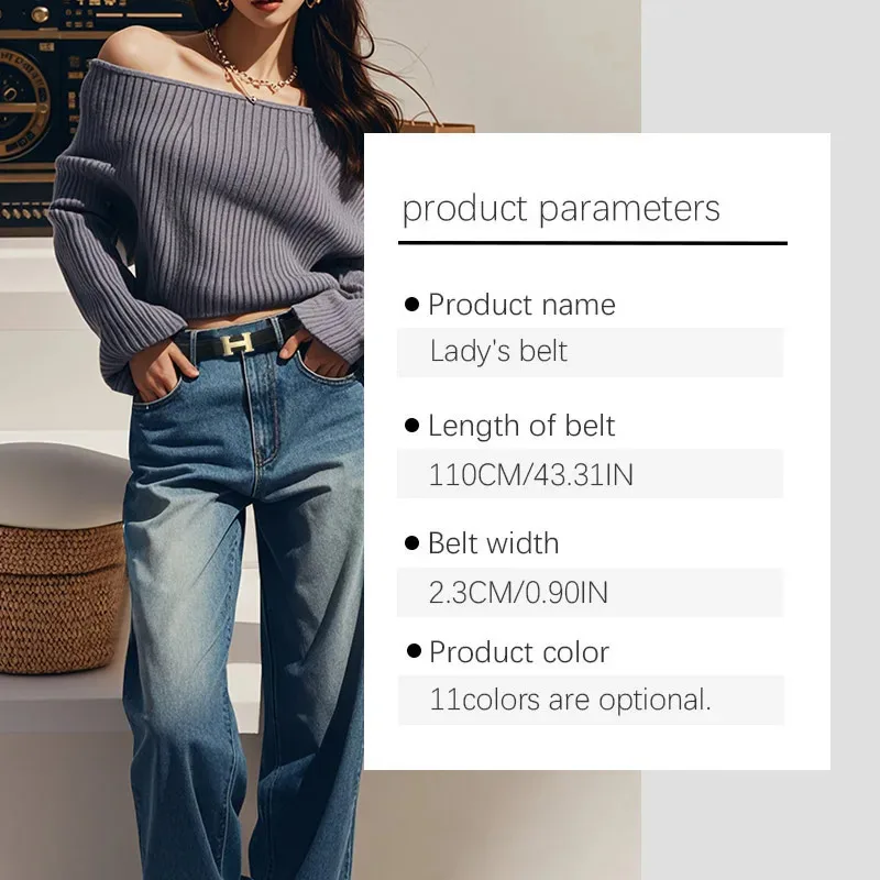 2025 Women's Belt |   Denim personalized Style Decorated Alloy Belt Dress for Women with thin waist belts