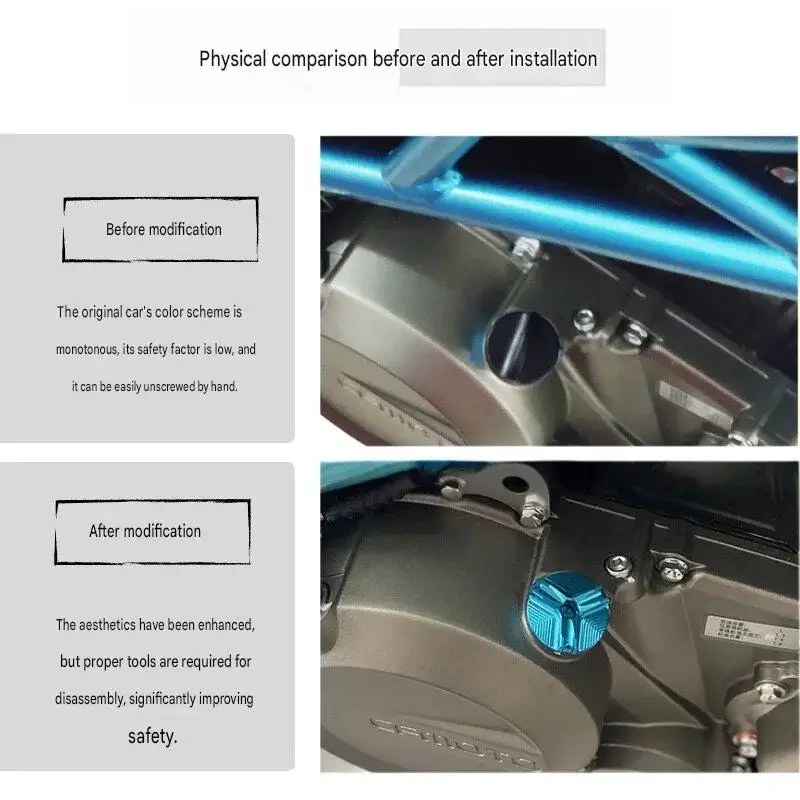 FOR CNC Aluminum Alloy Anti-theft Oil Cap for CF 250SR/NK250 Engine Oil Filler Screw High-Quality Motorcycle Maintenance Tool