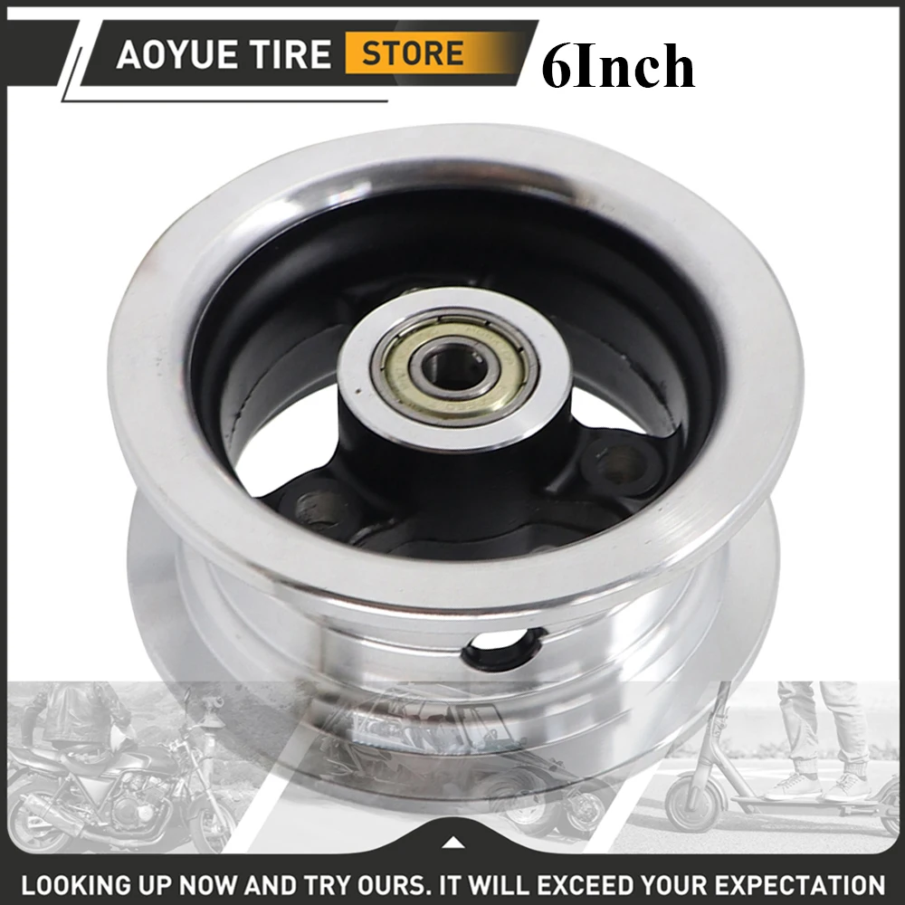 6 Inch Silver Aluminum Alloy Split Wheel Rim Hub Fit for Electric Scooter Rim  Front Wheel Rear Accessories