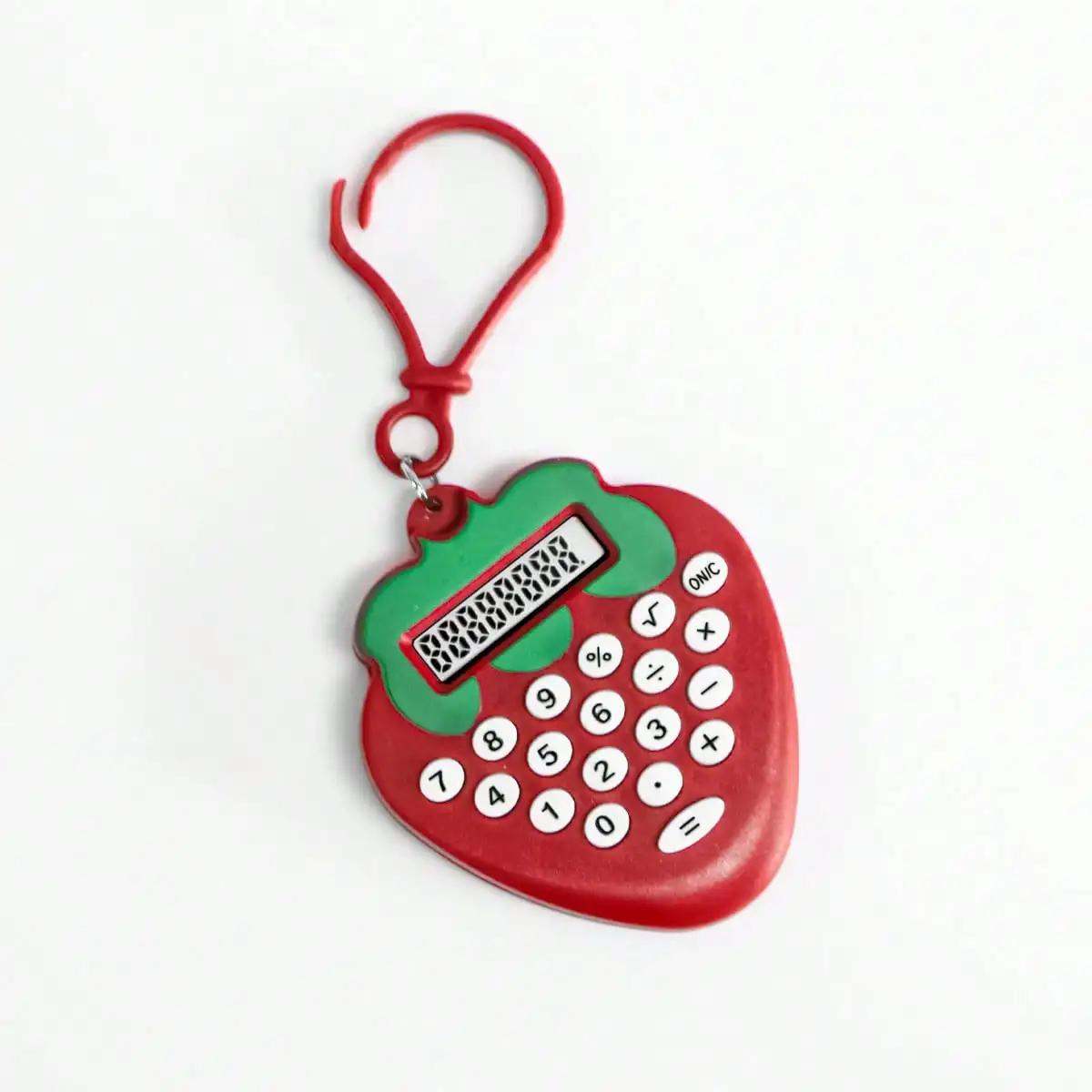 

1pc Novelty Strawberry Shaped Mini Cartoon Pocket Calculator Keychain Back To School