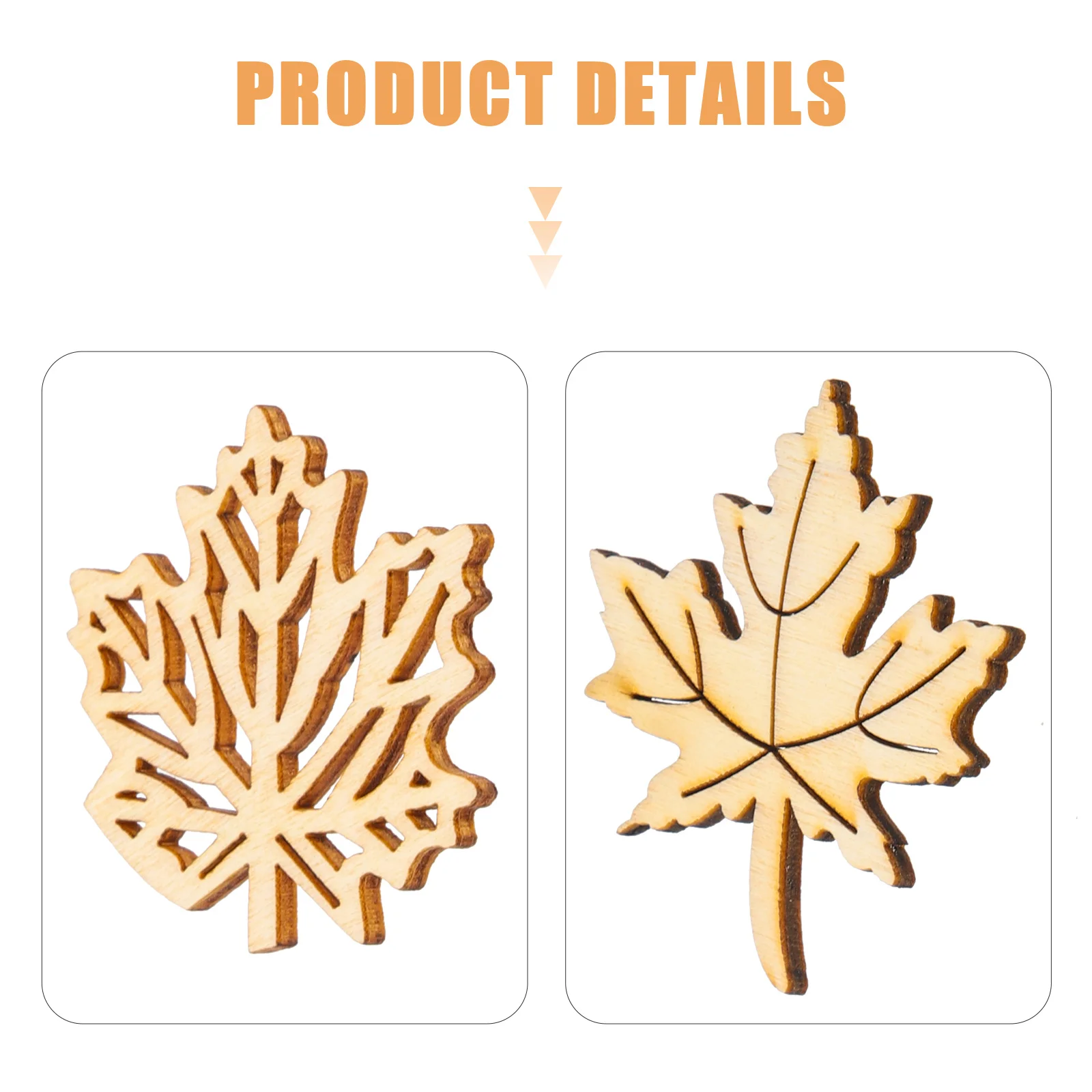 

40Pcs Wooden Maple Leaves Ornaments Hollow Carved Durable Plywood Pieces for DIY Craft Decoration Tags Scrapbooking Wood Slices