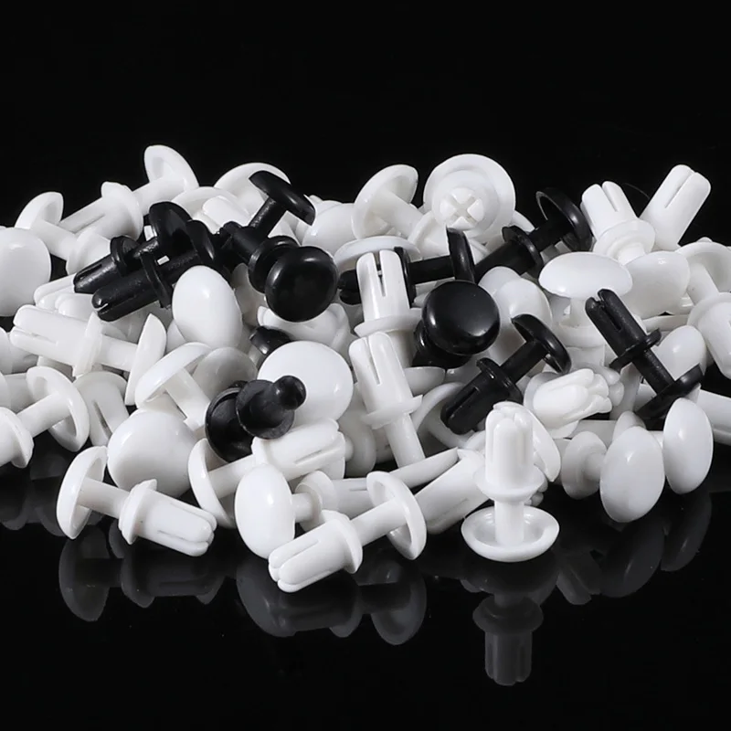 Nylon Plastic R Type Expansion Rivet Nut Buckle Clip PC Board Rivet Fastener Black White 2.1/2.7/3.1/3.6/4.1/5.1/6.1mm