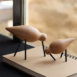 TingKe-Nordic Style Wooden Short Bird Ornaments, Abstract Animal, Home Decorations, Living Room, Desktop, Crafts