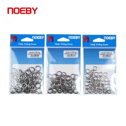 Noeby-Heavy Duty Stainless Solid Ring, 50PCs, Connecting Line Hook, High Strength Pull 335kg, Saltwater Fishing Tackles