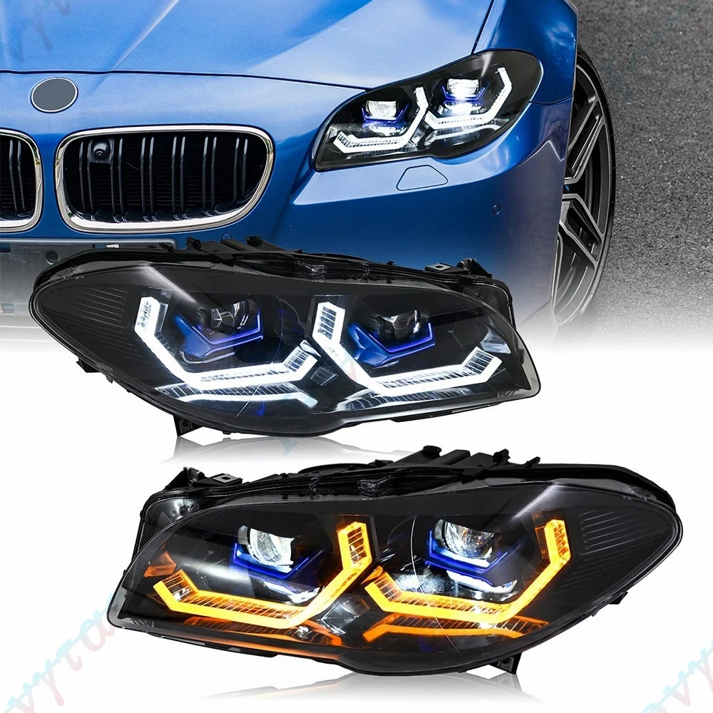 

Pair LED Headlights For 2011-2013 2014-2017 BMW 5 Series F10 F11 F18 Headlamps Front Lights Turn Signal DRL Head Lamp Assembly