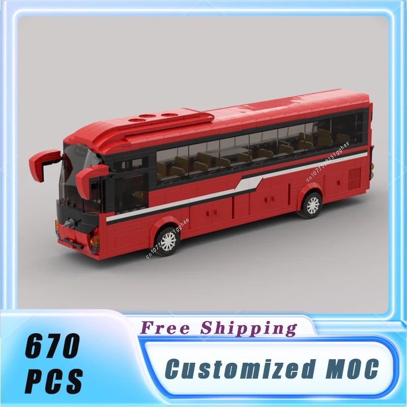 

Classical City 7 Width Vehicle MOC Long Distance Bus 04 Building Blocks Model Bricks Sets Assemble Display Children's Toys Gifts