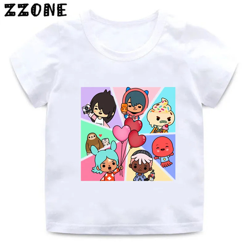 Hot Game Toca Life World Print Kids T-Shirts Cartoon Baby Girls Clothes Boys Summer Short Sleeve T shirt Children Tops,HKP5853