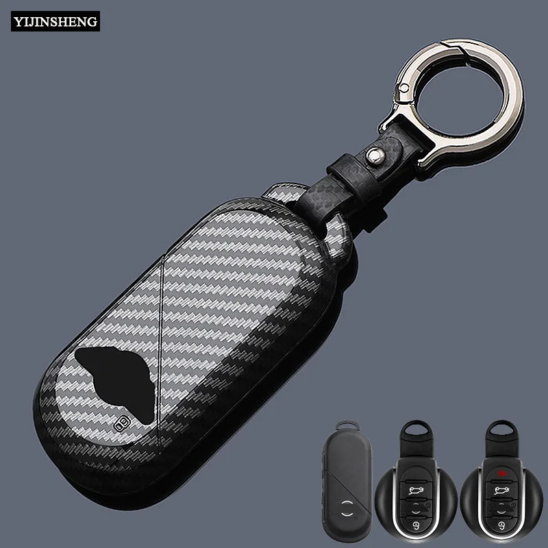 

3 4 Buttons Carbon Style ABS Plastic Car Key Case Cover Fob for BMW Mini Countryman Cooper One J01 J05 U25 F65 F66