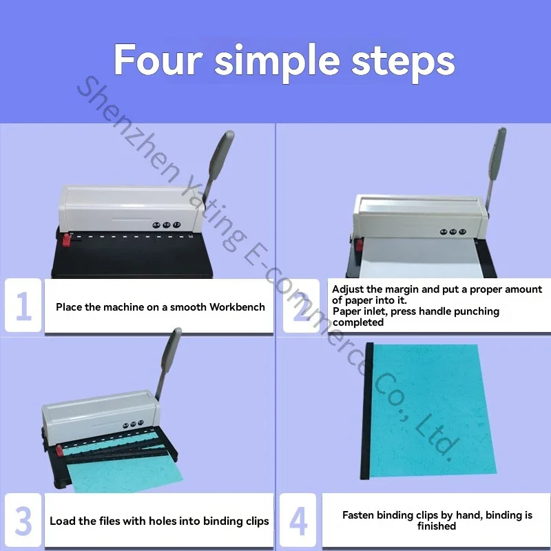 Square Hole 10-Hole Comb Binding Machine Clip Contract Bid Punching Machine Office File Cover Certificate Binding Machine