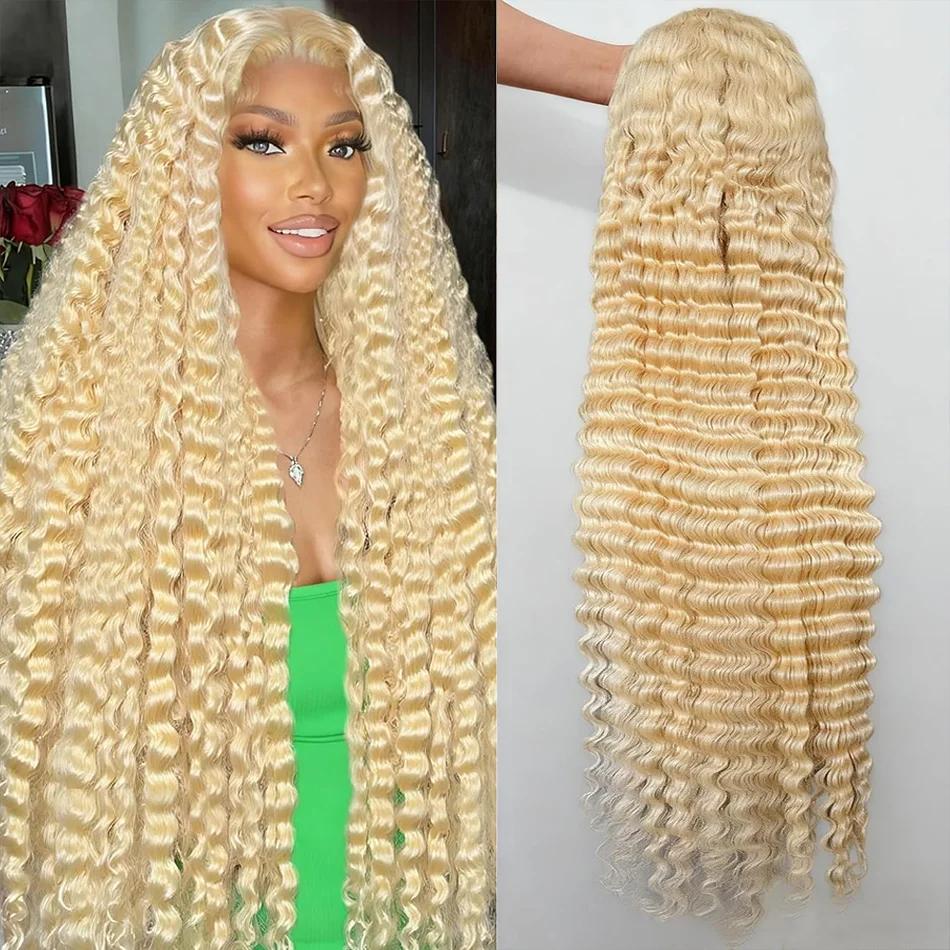 

613 Светлые вьющиеся человеческие волосы Фронтальный парик HD Кружева 13x6 Парики с глубокими волнами Бразильский парик Плотность 250 для женщин Выбор