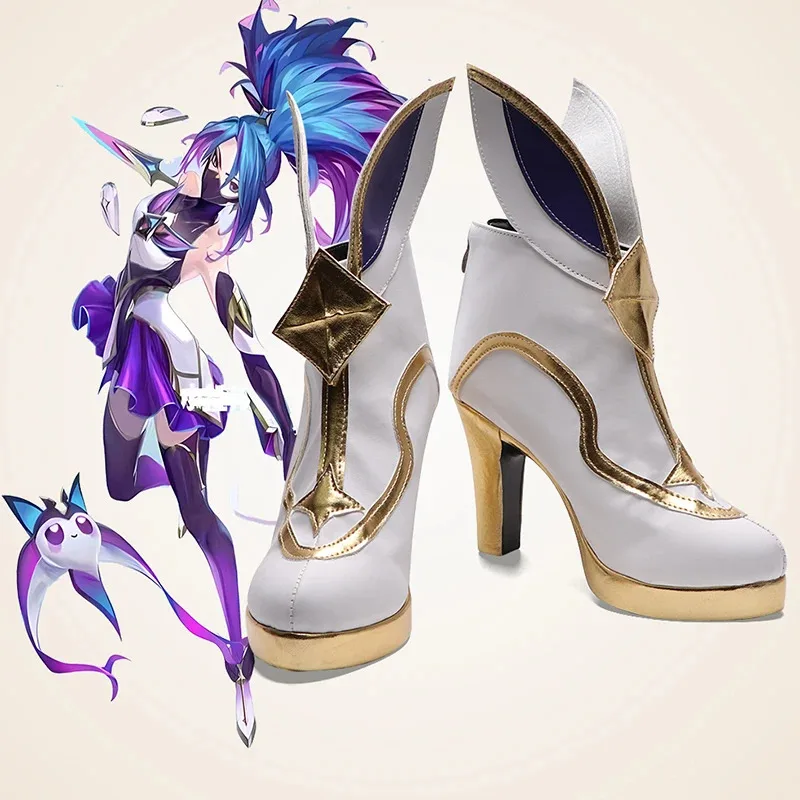 QQ34Game Sepatu Cosplay LOL Star Guardian Akali Sepatu Halloween Kostum Aksesoris Alat Peraga