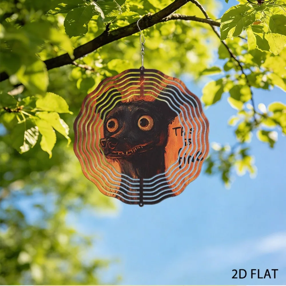 

Iron Wind Chimes for Outdoor Garden Decor Unique Flame Dog Design