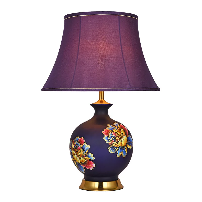 

American country style ceramic table lamp simple household living room bedroom bedside