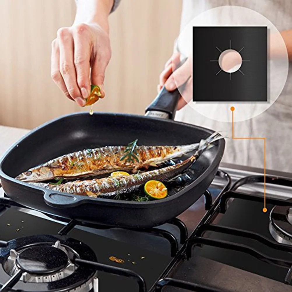 

8 Pcs Cleaning Protective Pads Gas Burner Stove Covers Non Stick Range Protector