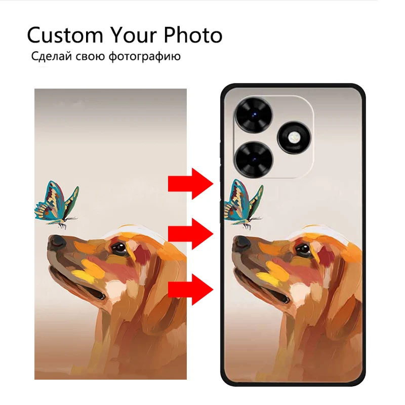 Customized Cases For Tecno Spark GO 2024 20 Pro 10 10C Soft Case Silicone Design DIY Photo Text Picture Name Matte Custom Cover