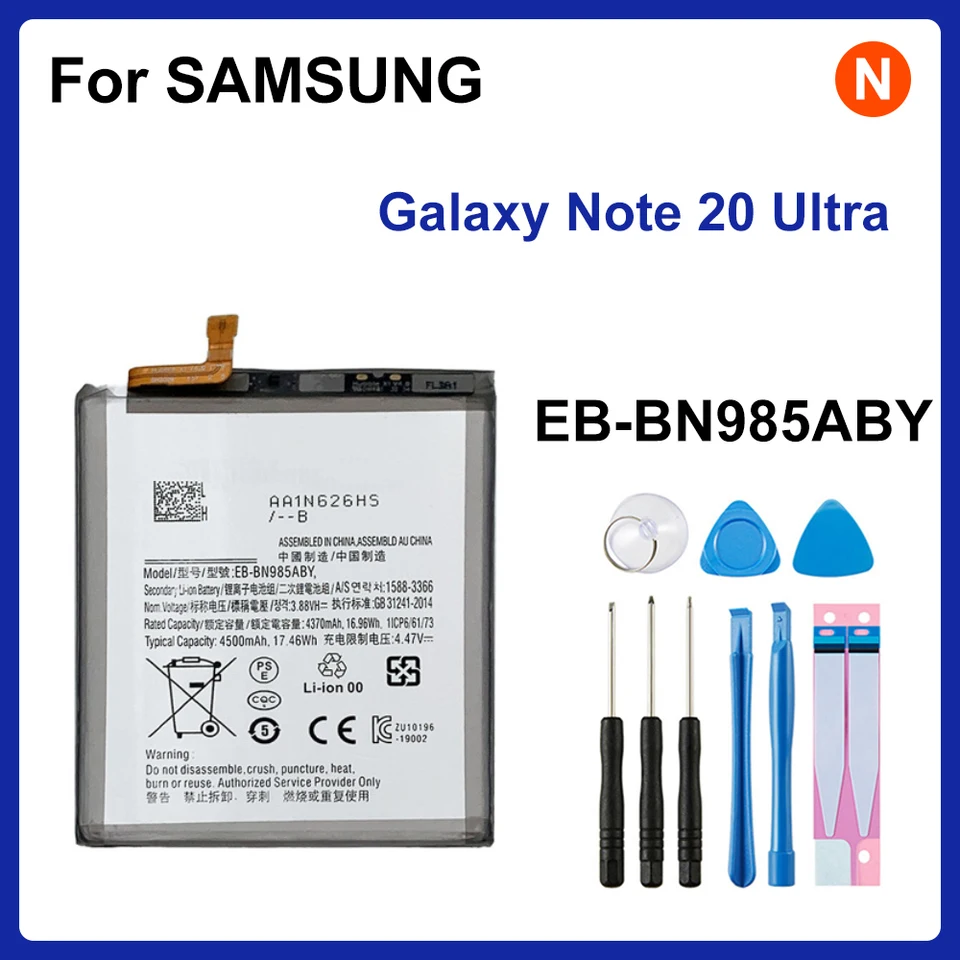 EB-BN985ABY Batería de Reemplazo 4500mAh para SAMSUNG Galaxy Note 20 Ultra Note20 Ultra Baterías de Teléfono +Herramientas