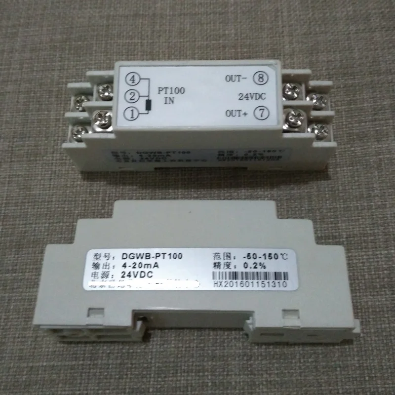 Din rail temperature transmitter PT100 4-20MA or 0-5v  or  0-10V   0-100,200,300,400degree