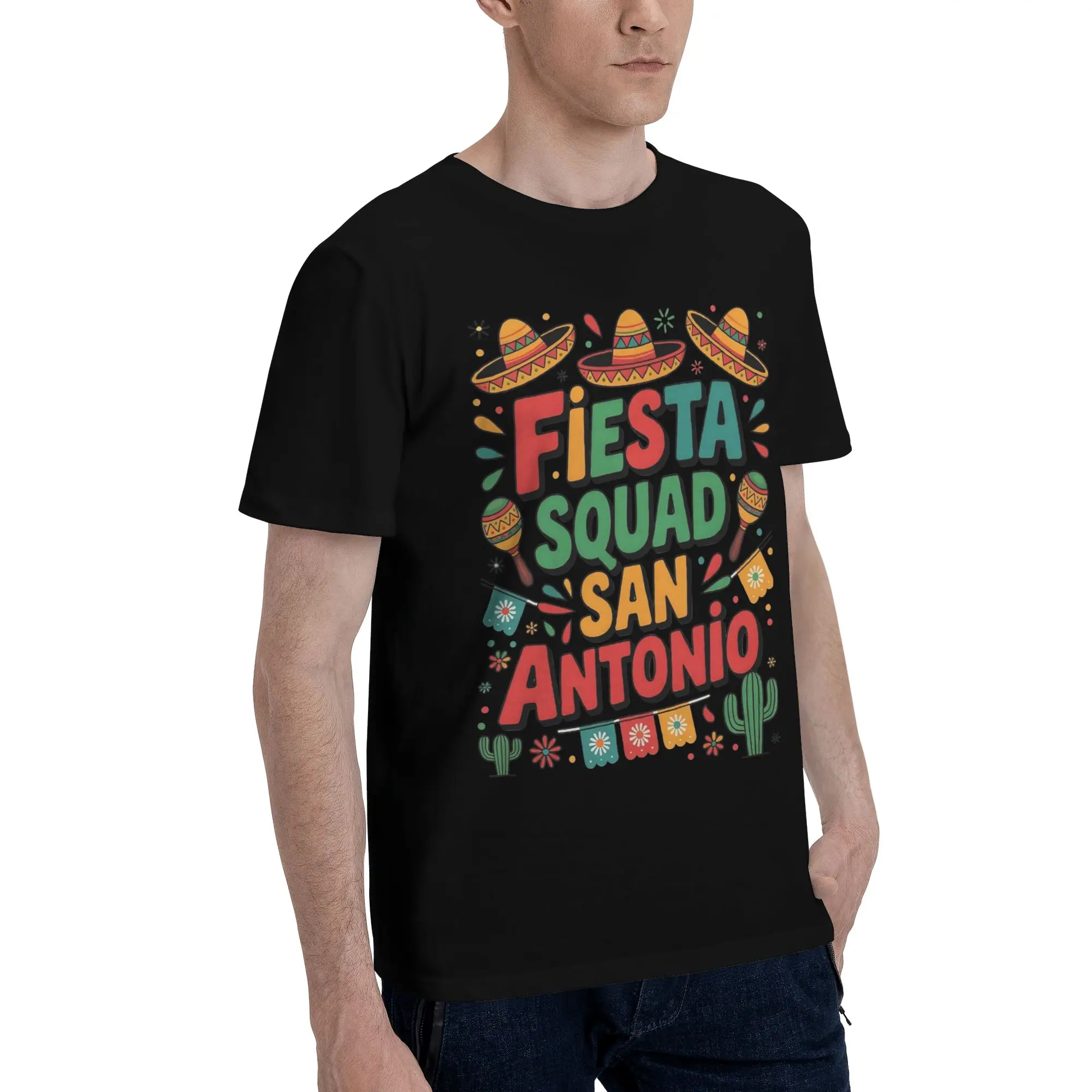 Fiesta Squad Cinco De Mayo Graphic Printing T Shirt Men Women  100% Cotton  Tee Shirt Clothing