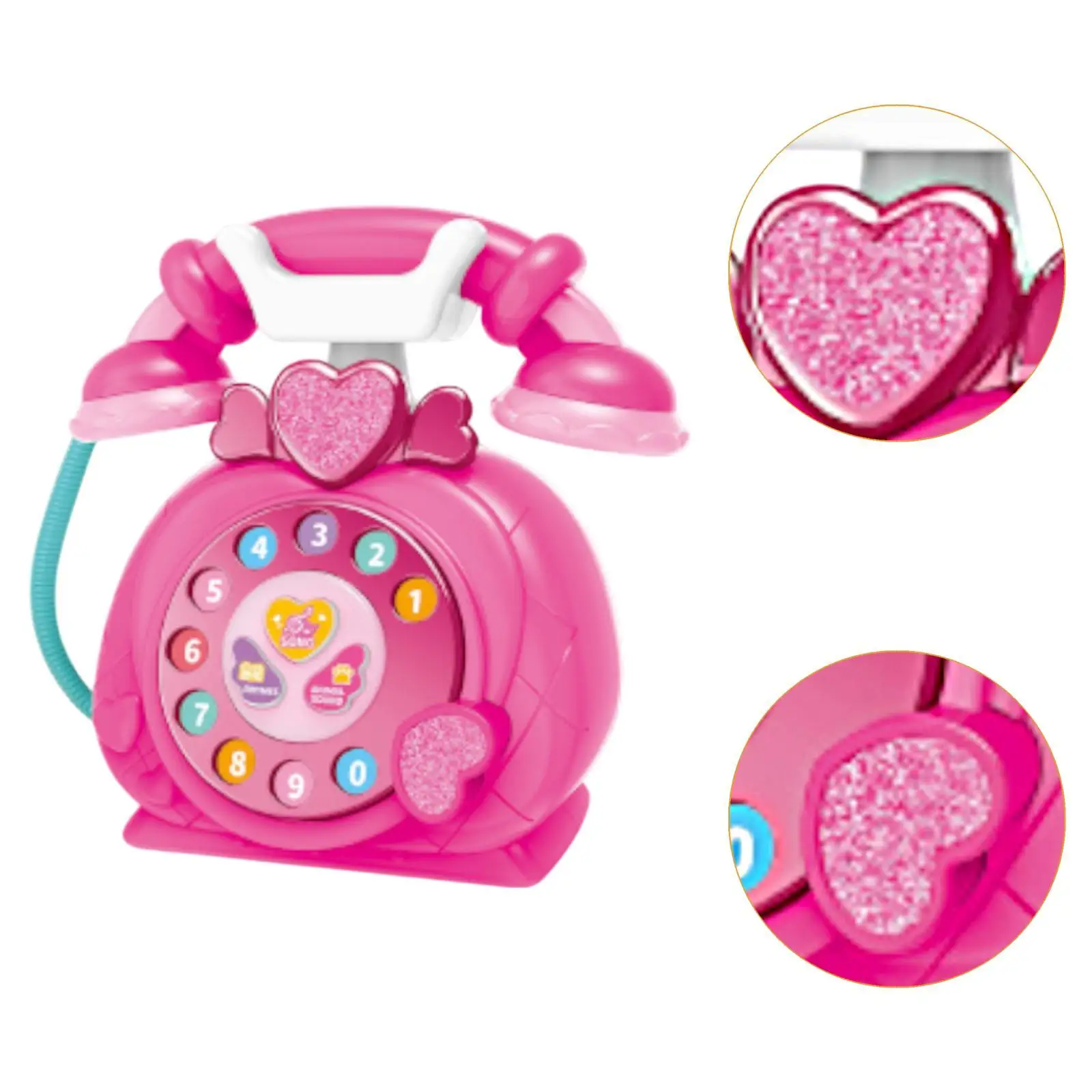 Rotary Pretend Play Phone Early Education Multifunction Cartoon Simulation Telephone for Preschool Children Toddlers Baby Kids