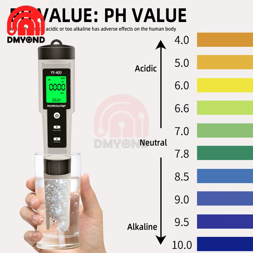 YY-400 for Hydrogen Ion Concentration Water Quality Test Pen PH/ORP/H2 and TEMP 4 in 1 Digital Drinking Water Meter