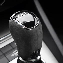 Car Gear Shift Knob Cover For Skoda Octavia Superb Kamiq Rapid Spaceback Yeti Alcan tara Suede Interior Styling Moulding Trim