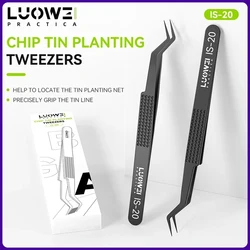 LUOWEI IS-20 3D Tweezers High Precision Flying Line Super Hard Tweezer for Soldering and IC Chip Micro-repair Pliers