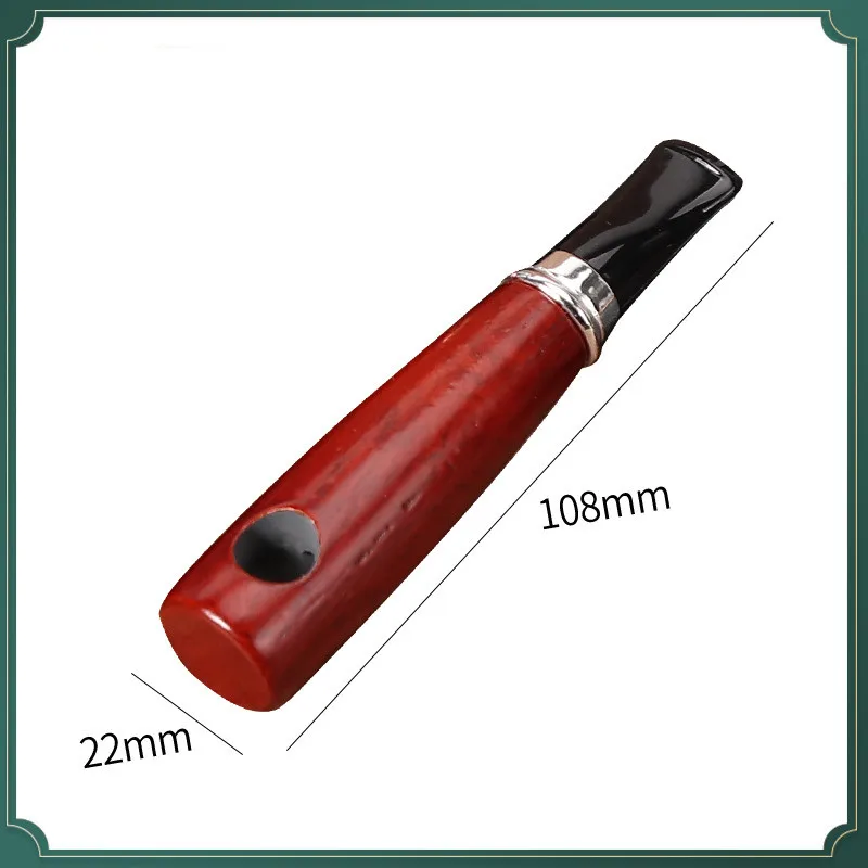 1piece tobacco pipe portable DIY 9mm flue Straight handle solid wood pipe cigar accessory smoking gift