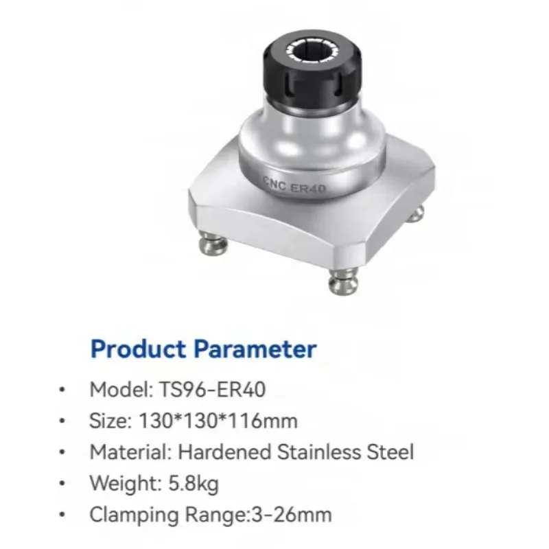 

CNC Machine Tool Fittings 4-5 Axis High Precision ER Chuck Base TS96-ER40