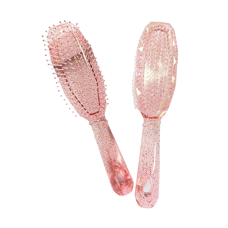 Peines transparentes brillantes para niñas, peine para masaje del cuero cabelludo, cepillo para el cabello, peine de dientes anchos, herramientas de estilismo para salón de peluquería, regalo