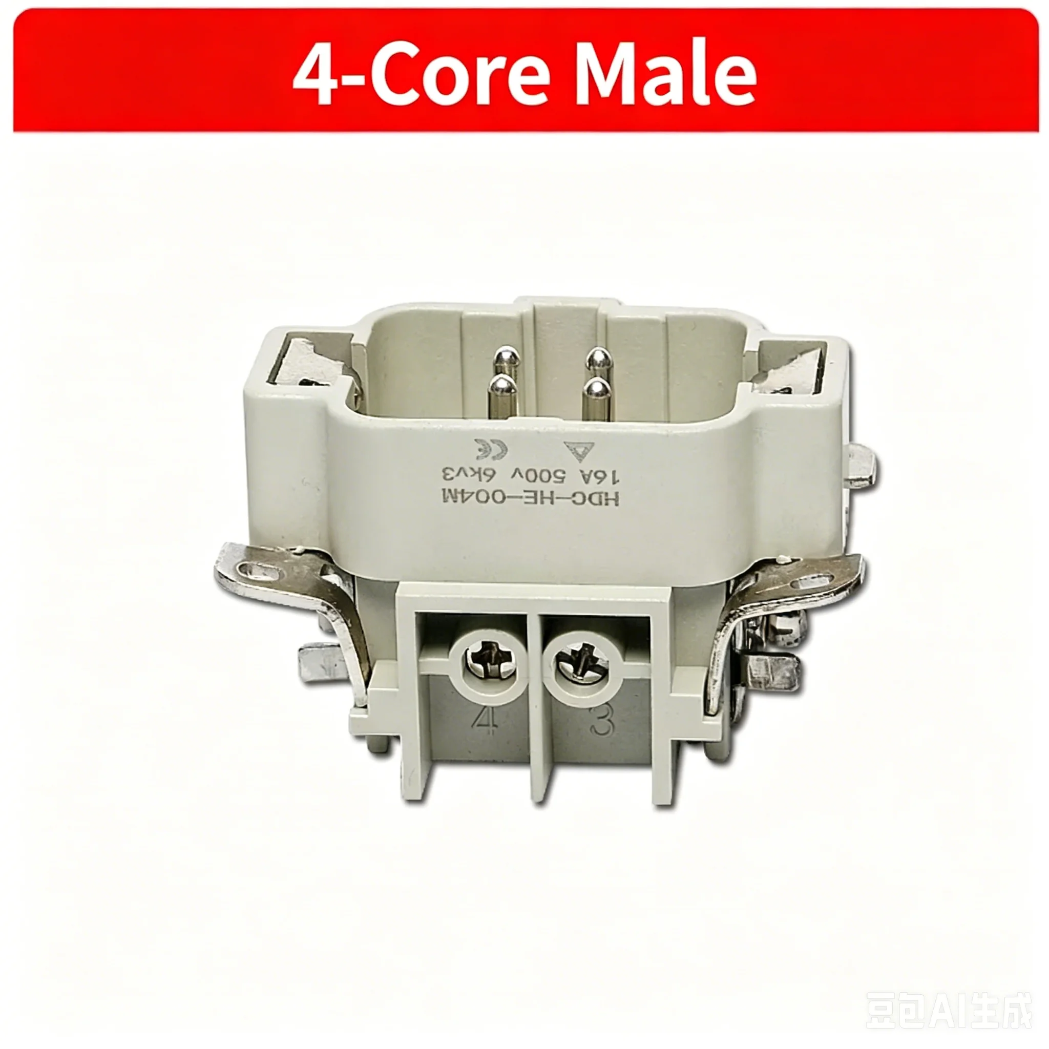 1pcs Heavy-duty connector docking type rectangular HDC-HE-004M HDC-HE-006M 4-core 6-core aviation plug and socket connector