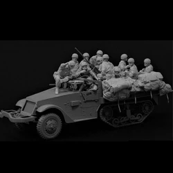 1/35 Scale Resin Figure Model Kit Military Theme Car Soldier 12 People and Parcel (without Truck) Free Shipping Diorama Toy