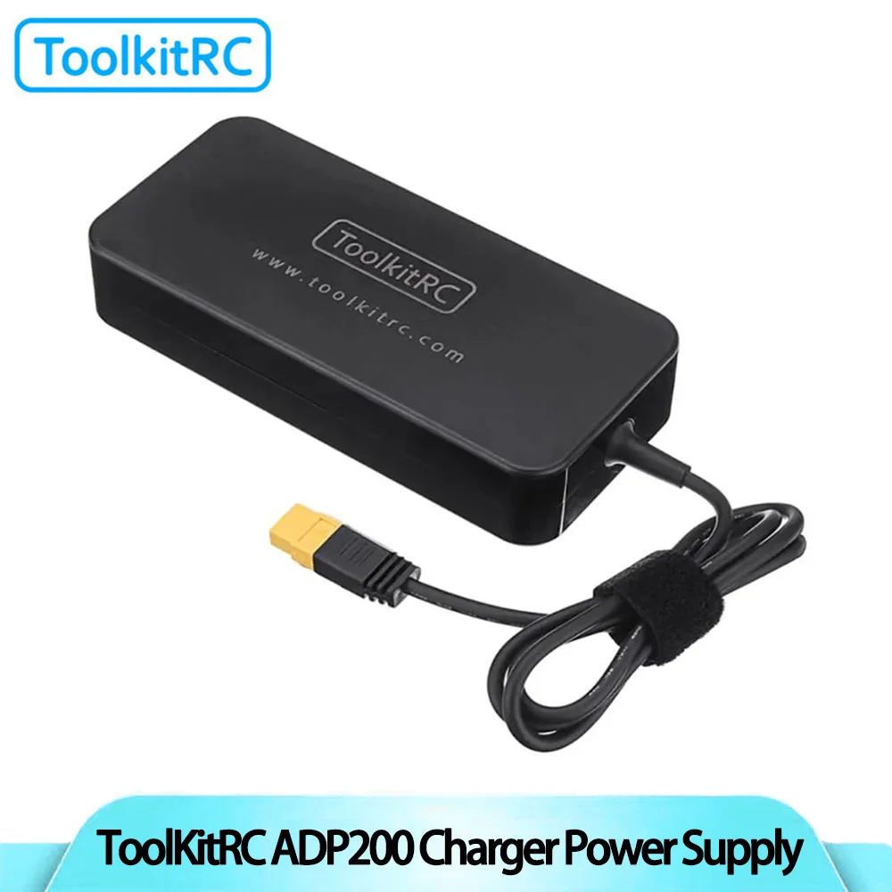 

ToolKitRC ADP200 200W 4A Charger Power Supply DC19.5V 10.3A With XT60 Output Adapter for RC iSDT GTPower HotRC SkyRC Chargers